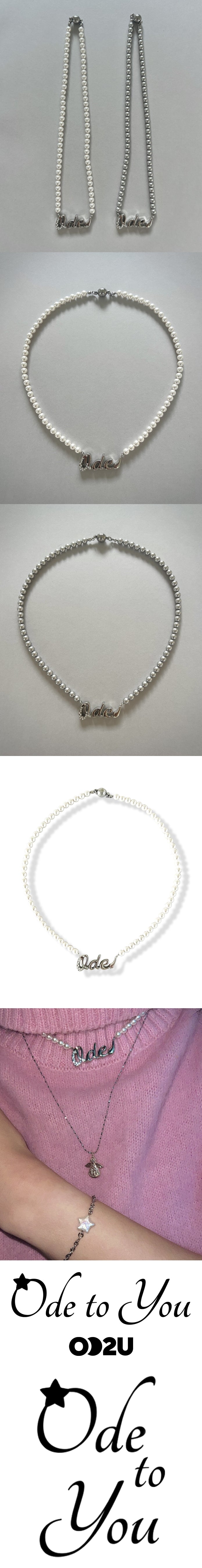 'Ode' LETTERING PEARL NECKLACE (2color)