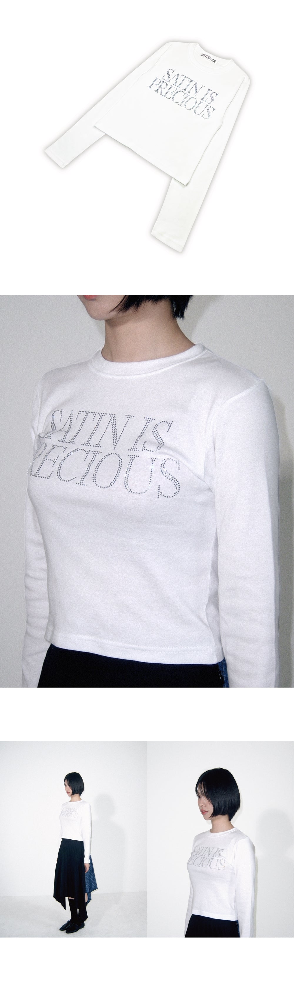 SATIN L/S TEE (WHITE)