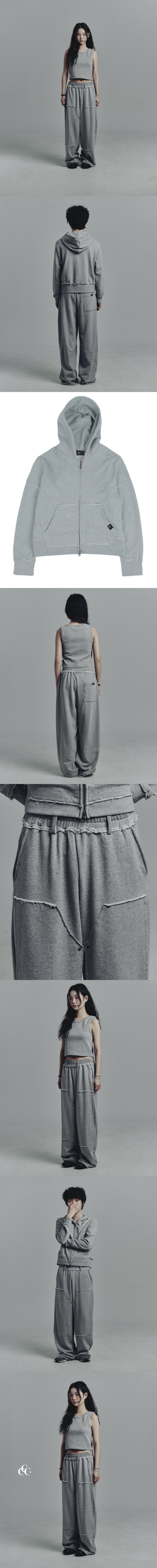Grunge vintage set - up pants ( grey )