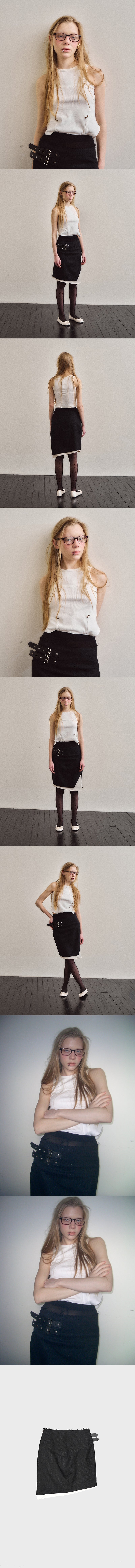 OBLIQUE LINE LAYERED SKIRT