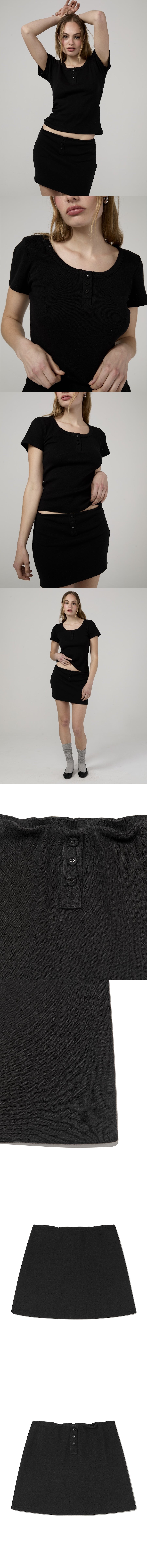 PROVINCE EYELET MINI SKIRT (BLACK)