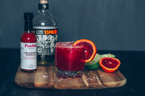 blood orange and grapefruit hibiscus margarita