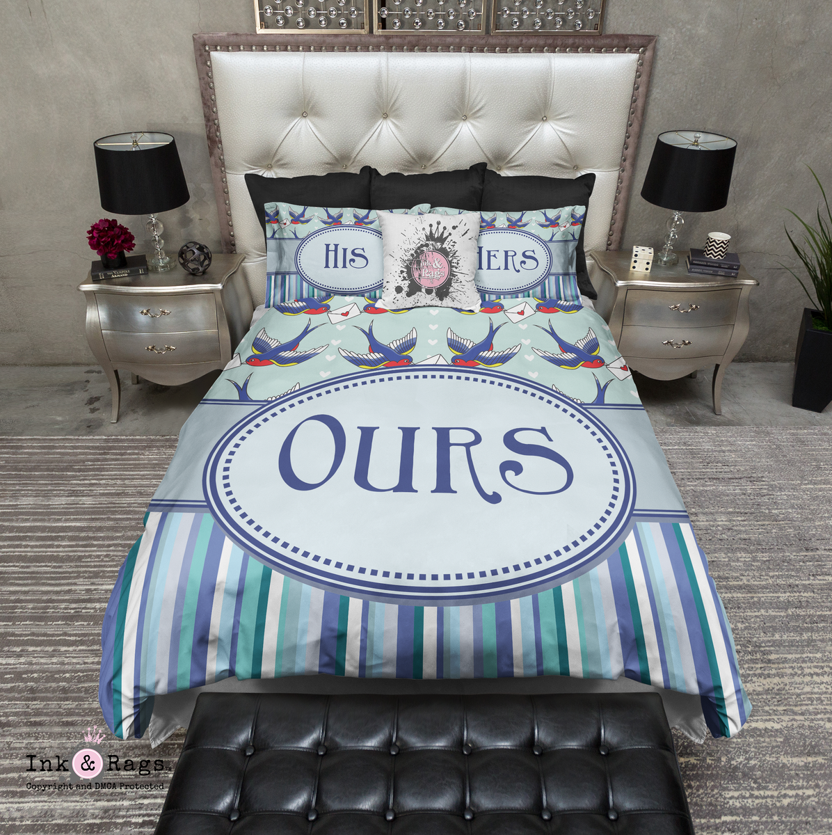 His Hers Ours And Lgbt Rockabilly Duvet Bedding Sets Ink And Rags
