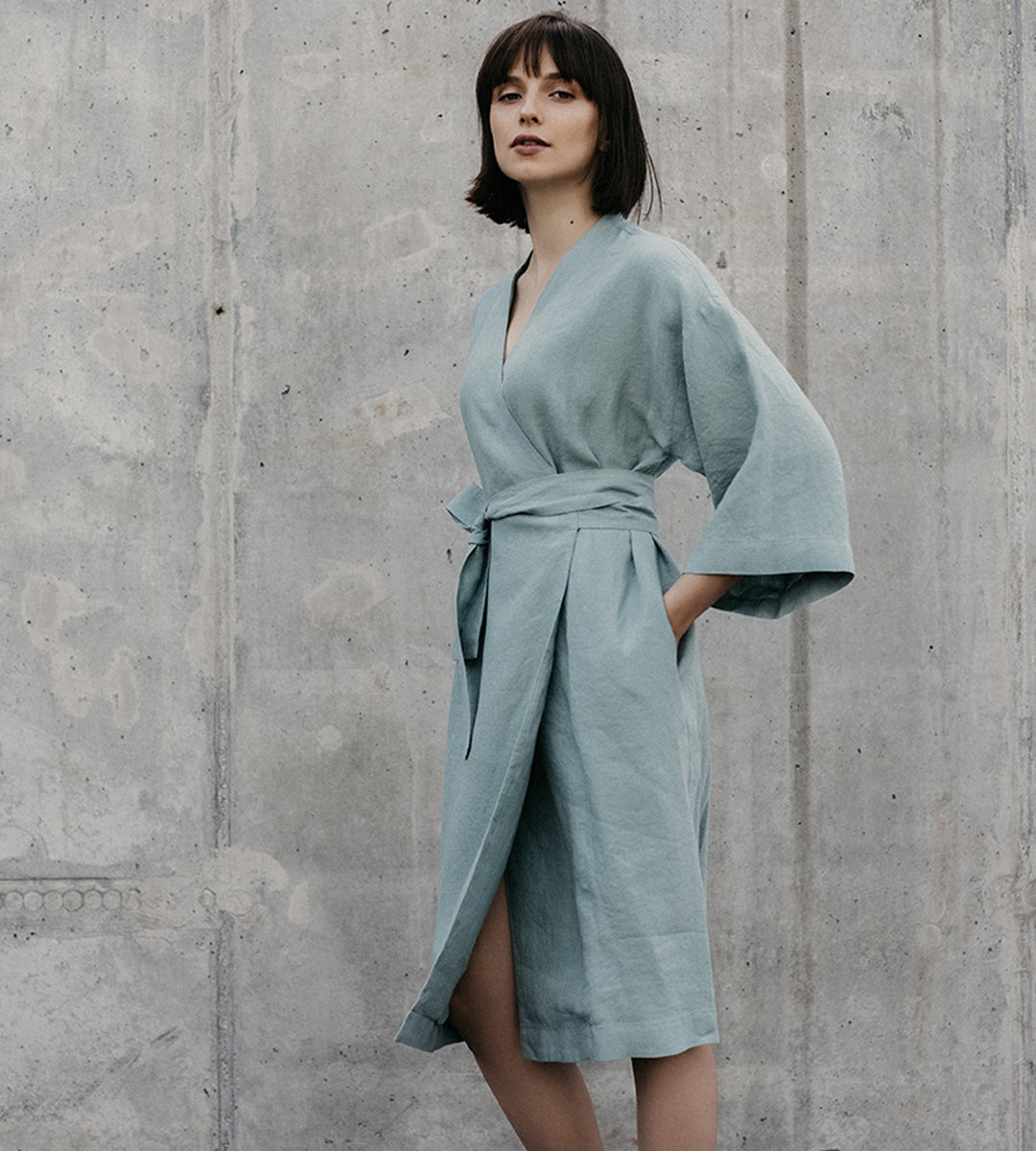 linen kimono dress