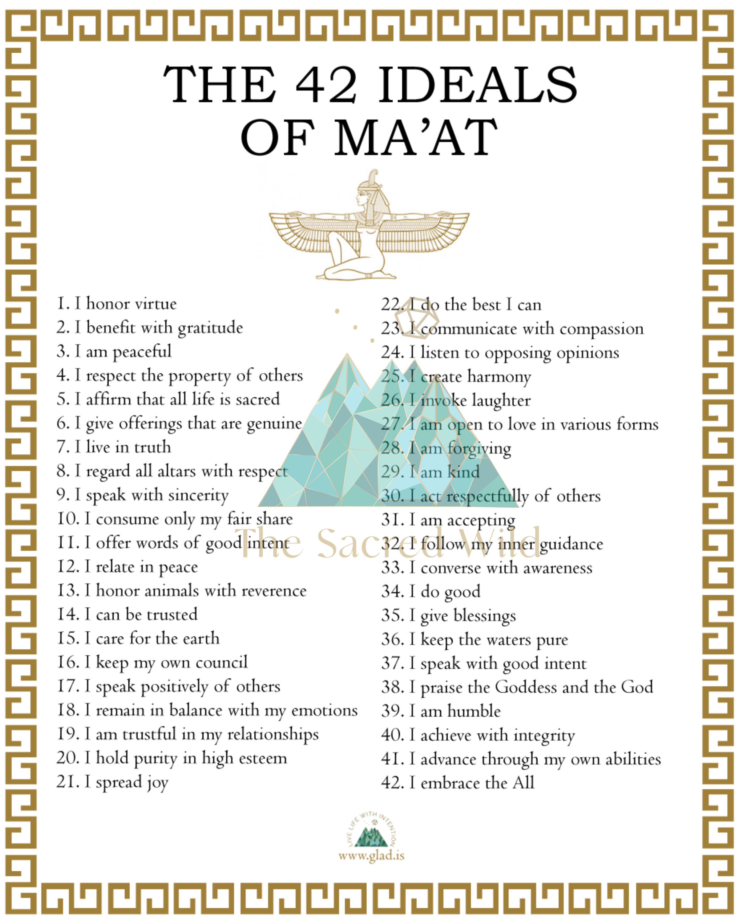 bord camera duisternis The 42 Ideals of Ma'at Poster - Digital Download – Glad.is