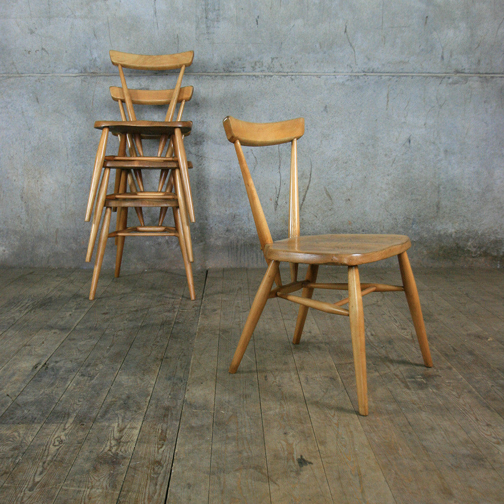 1 X Mid Century Ercol 392 Junior Stacking Chair Mustard Vintage