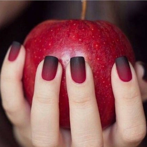 Blood Red Ombre Nails