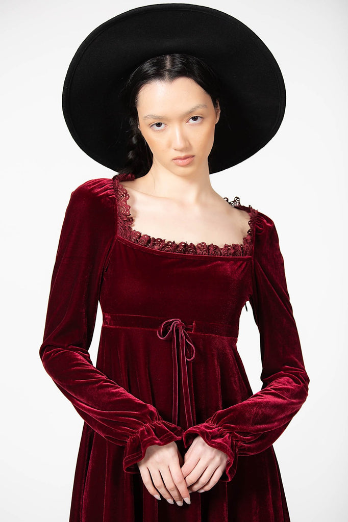 Imperia Long Sleeve Velvet Dress [BLOOD]