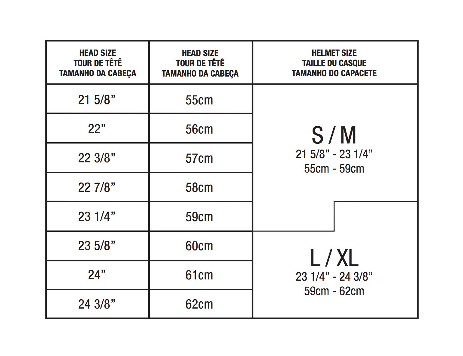 Xenith Helmet Size Chart