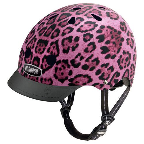 Nutcase Pink Cheetah bike and skate helmet