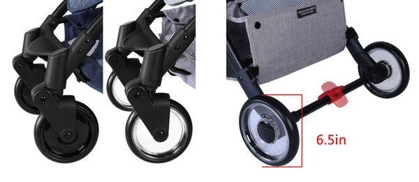 compact stroller wheels size
