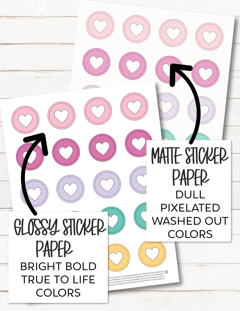 Printable White Glossy Sticker Paper for Planner Stickers Decals F