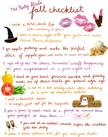 A Party Girl's Fall Checklist