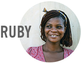 Ruby is a Della seamstress in Ghana