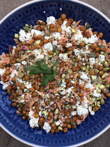 Gee Cartwright Carrot Salad with Toasted Spiced Chickpeas and Tahini Dressing