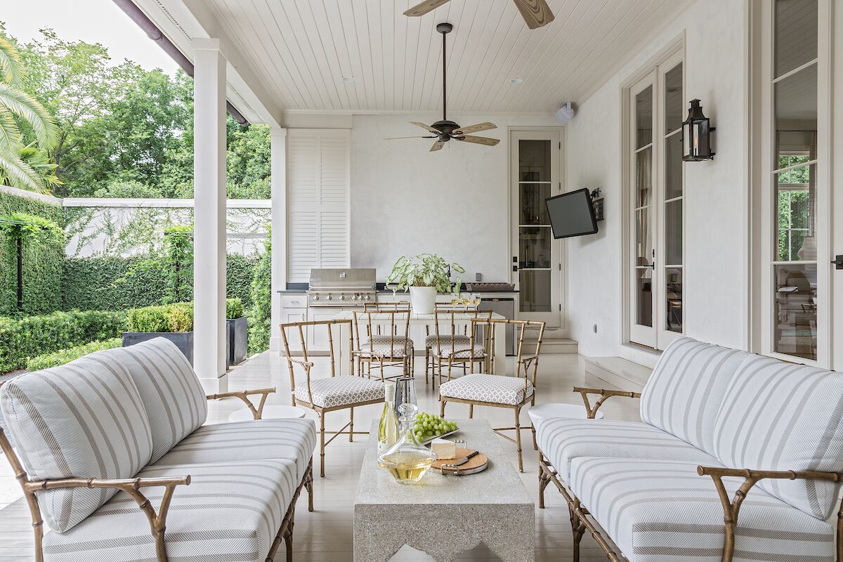 The elegant back porch of the Baton Rouge house.  Photo by Sara Essex Bradley.