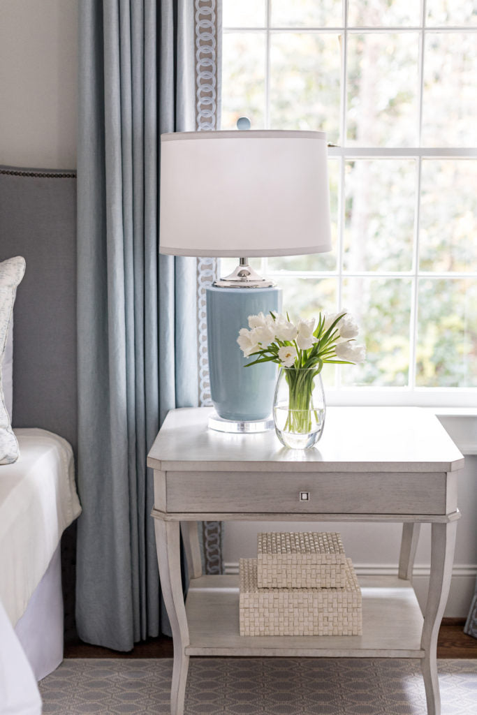 Love the detailing on the curtain panel and the soothing colors. Photo: Heidi Harris