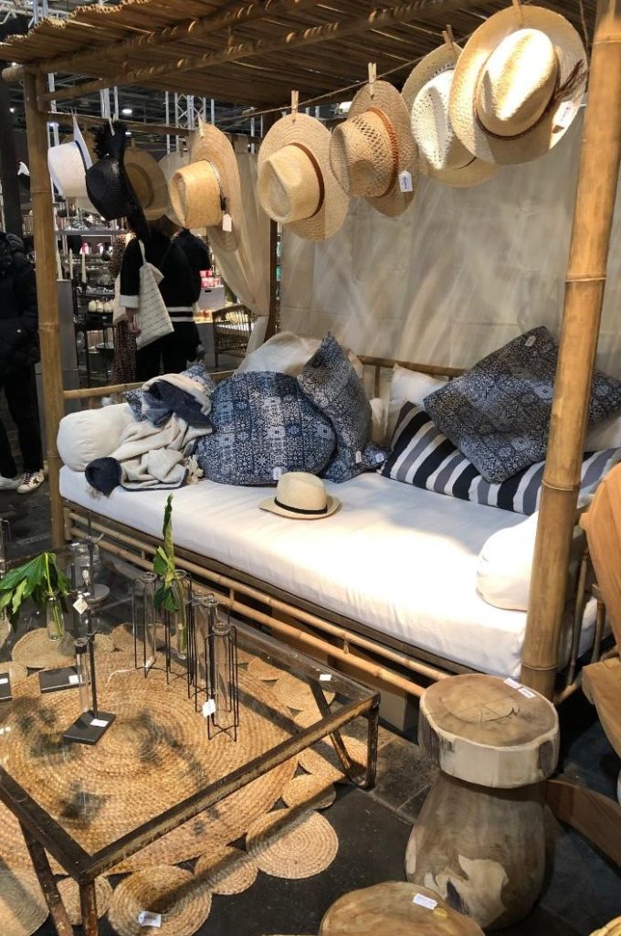 How fun and cheeky was this display, with the hats lining a bamboo nook!