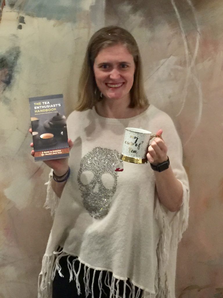 Alex's Secret Santa went above and beyond, buying her a mug for her beloved tea ... and a book on teas!