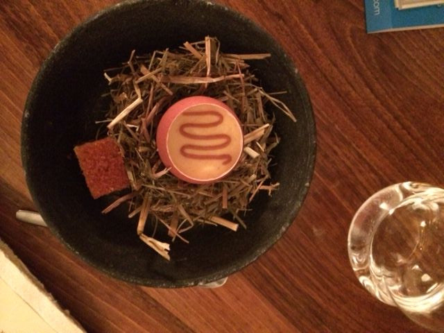 An “Amuse bouche” at David Toutain; creative, a little offbeat, and … don’t eat the hay!