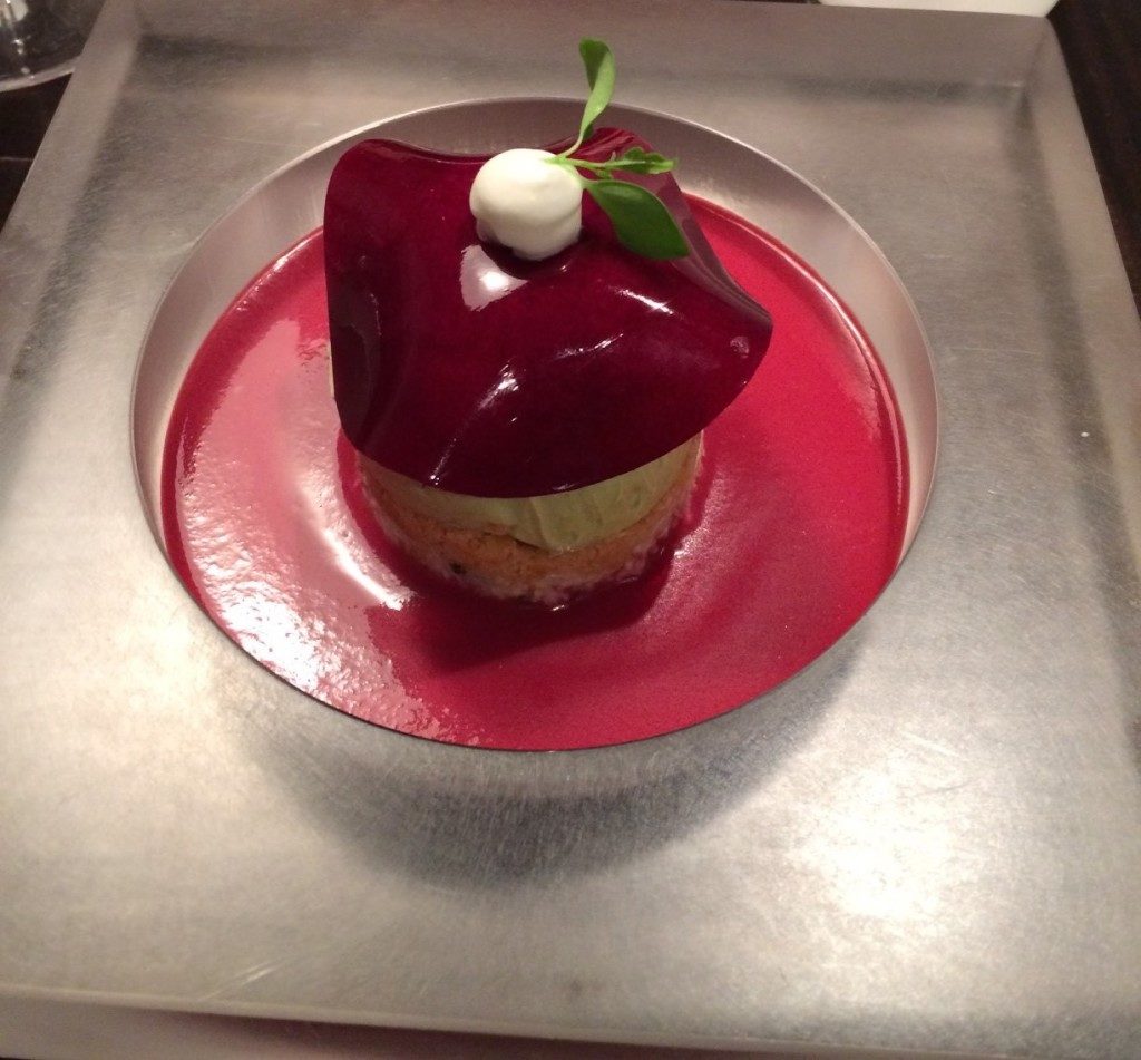 Crab souffle with a beet gelee at Pottoka. Good enough to be dessert!