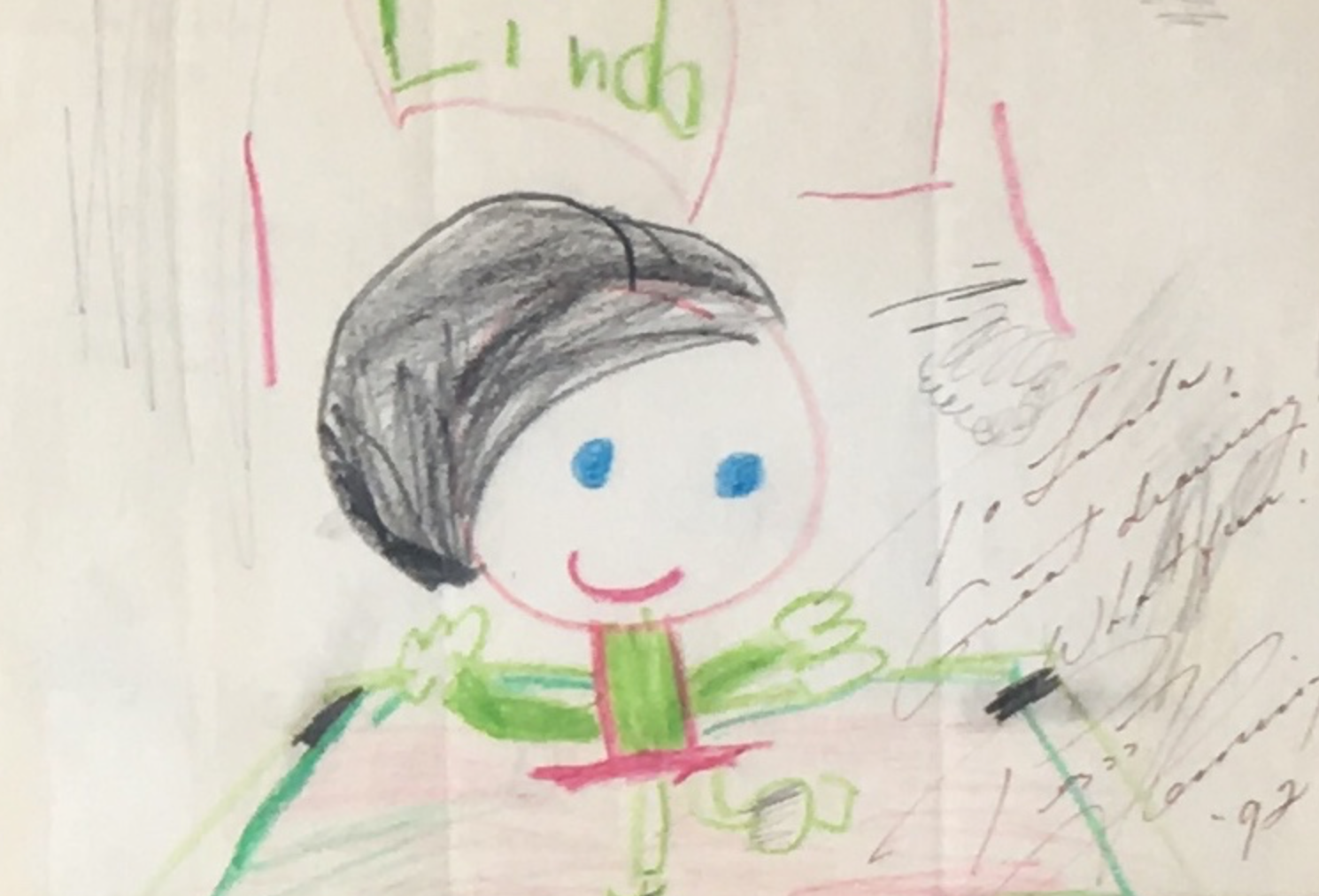Linda's painting: who knew she had a successful future at an art gallery waiting for her?