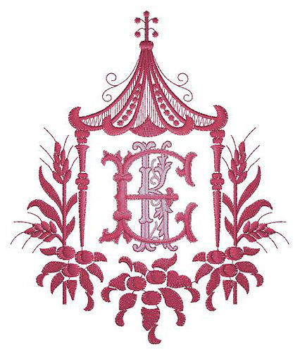 An intricate monogram from our friends at <a target="_blank" href="https://www.southofhampton.com/">South of Hampton</a>. 