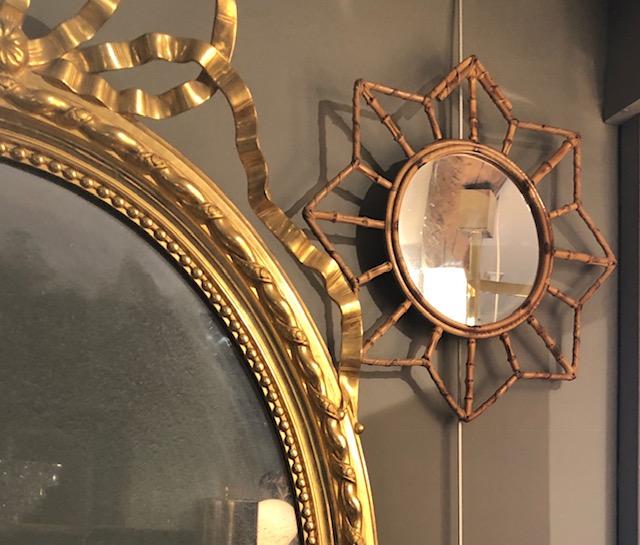 We bought two of these pretty star shaped vintage bamboo mirrors