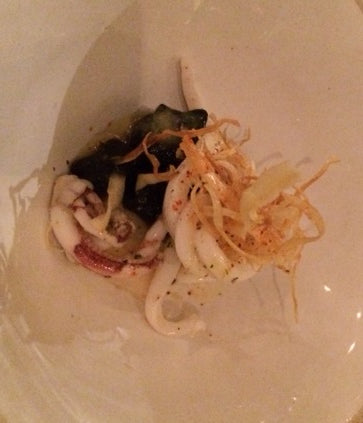 Yummy squid from Verjus, one of the many happy surprises in the tasting menu