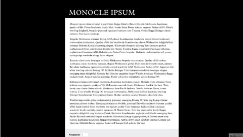 Monocle Ipsum