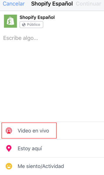 Comenzar a transmitir en Facebook Live