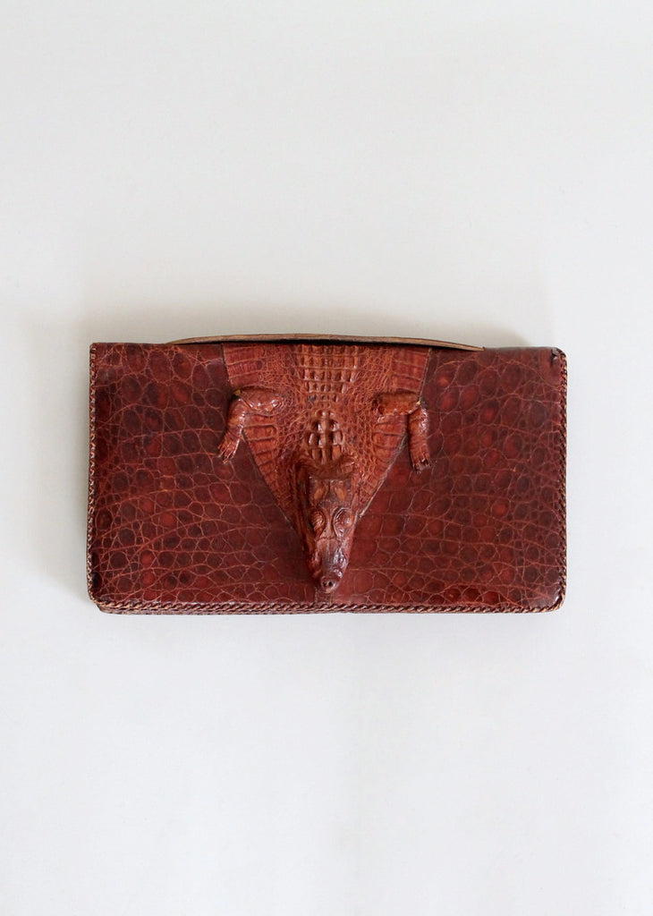 Vintage 1940s Alligator Body Clutch Purse | Raleigh Vintage