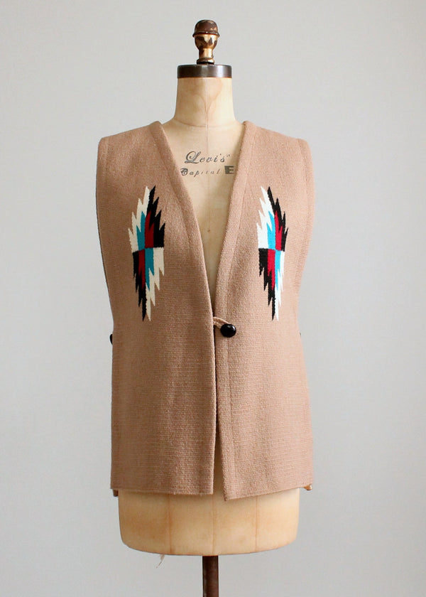 Vintage 1980s Tan Ortega Chimayo Vest - Raleigh Vintage