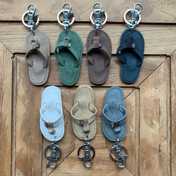 rainbow flip flop keychain