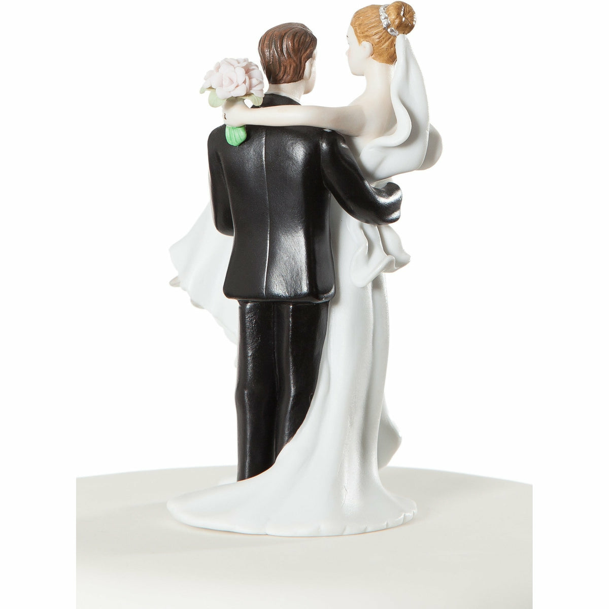 Small Groom Holding Bride Traditional Cake Topper Figurine Wedding