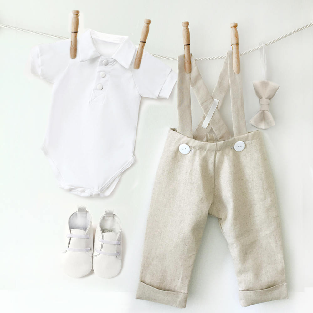 Baby Boy Linen Wedding Outfit – Mabel