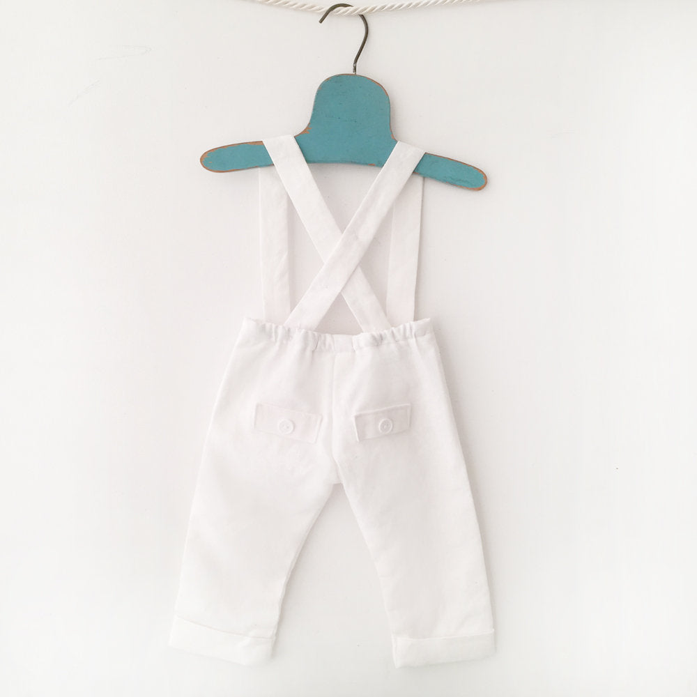 baby boy white linen outfit