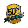 fifty percent off tickets badge