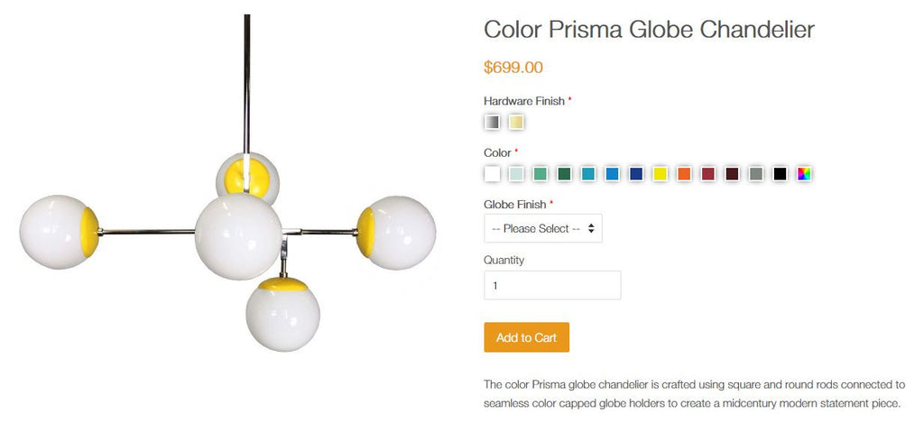 custom color lighting dutton brown prisma globe chandelier