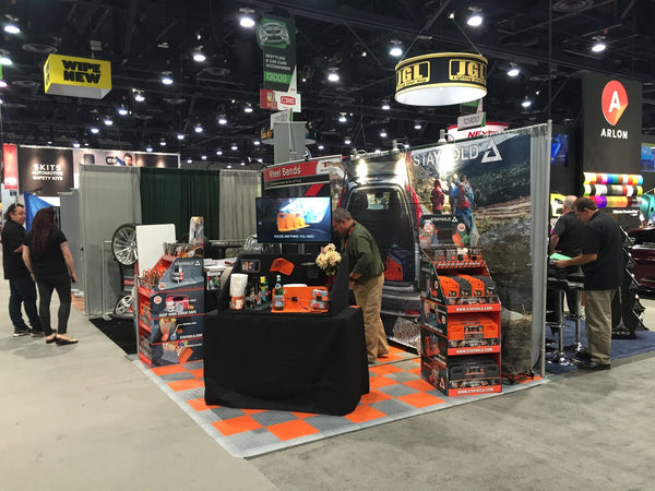 STAY HOLD display stand at SEMA tradeshow Las Vegas 2015