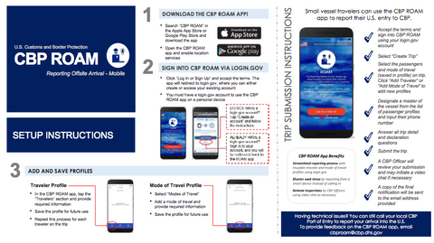 cbp roam app small vessel reporting bahamas 