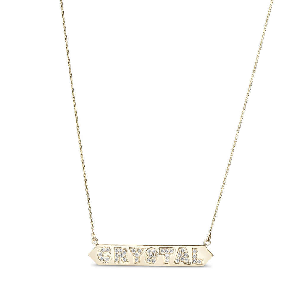 Custom Diamond Nameplate Necklace