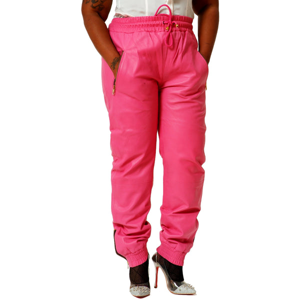 pink jogger pants womens