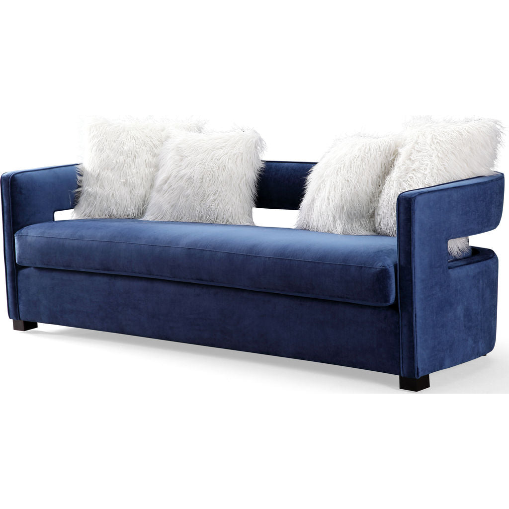 Tov Furniture Kennedy Velvet Sofa Navy Sportique