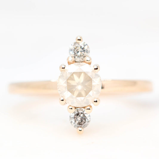 Everest Ring with a 1.07 Carat White Salt and Pepper Diamond and Gray Accent Diamonds in 14k Champagne Gold - Ready to Size and Ship - Midwinter Co. Alternative Bridal Rings and Modern Fine Jewelry