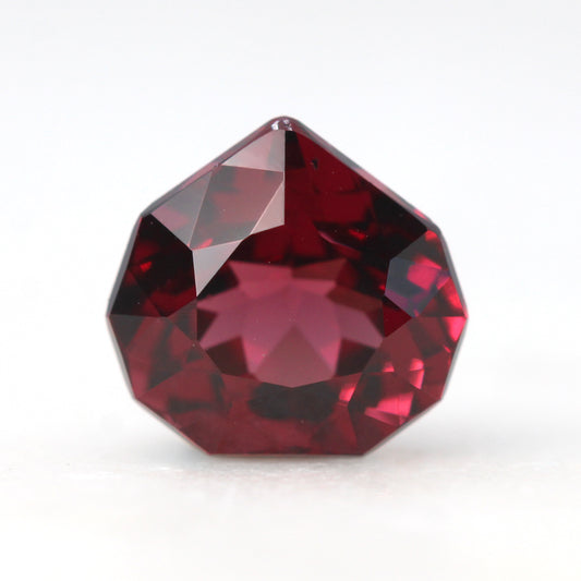 2.77 Carat Geometric Pear Rhodolite Garnet for Custom Work - Inventory Code GEOGARN277 - Midwinter Co. Alternative Bridal Rings and Modern Fine Jewelry