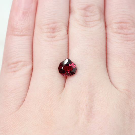 2.77 Carat Geometric Pear Rhodolite Garnet for Custom Work - Inventory Code GEOGARN277 - Midwinter Co. Alternative Bridal Rings and Modern Fine Jewelry