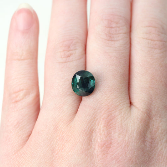 6.70 Carat Dark Teal Oval Sapphire for Custom Work - Inventory Code TOS670 - Midwinter Co. Alternative Bridal Rings and Modern Fine Jewelry