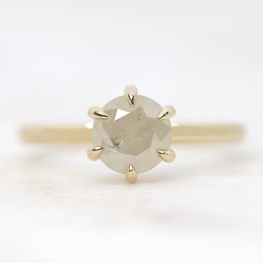 Charlotte Ring with a 1.55 Carat Round Misty White Celestial Diamond in 14k Yellow Gold - Ready to Size and Ship - Midwinter Co. Alternative Bridal Rings and Modern Fine Jewelry