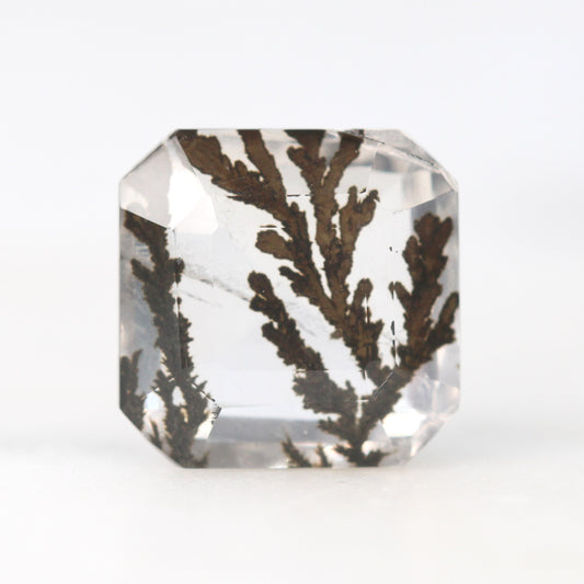 4.45 Carat Asscher Cut Clear Dendritic Quartz for Custom Work - Inventory Code DQA445 - Midwinter Co. Alternative Bridal Rings and Modern Fine Jewelry